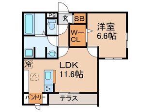 Clashist細井川の物件間取画像